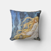 Whimsical Fairytale Vintage Rapunzel Art Nouveau Kissen (Vorderseite)