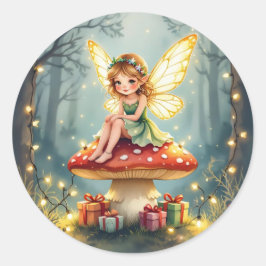 Whimsical Fairytale Weihnachten Runder Aufkleber