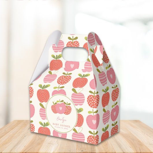 Whimsical Fall Apple Thema Baby Dusche Rosa Red Geschenkschachtel