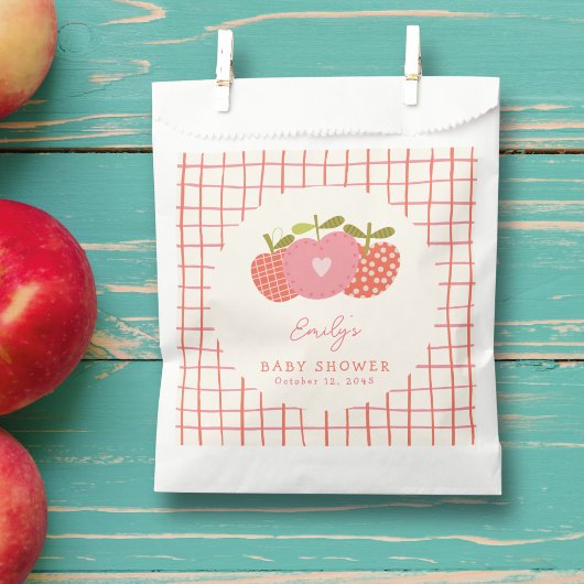 Whimsical Fall Apple Thema Baby Dusche Rosa Red Geschenktütchen