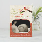 Whimsical Fall Birth Announcement Foto-Karte Ankündigung (Stehend Vorderseite)