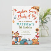 Whimsical Fall Birthday Einladung (Stehend Vorderseite)