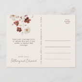 Whimsical Fall Drill Floral Wedding Vielen Dank Postkarte (Rückseite)