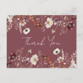 Whimsical Fall Drill Floral Wedding Vielen Dank Postkarte (Vorderseite)