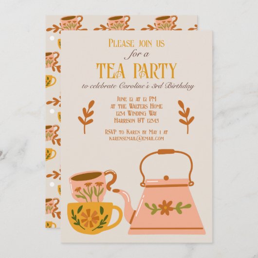 Whimsical Fall Fairytale Teezeremonie Party Einladung (Vorne/Hinten)