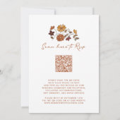 Whimsical Fall Floral QR Code Hochzeit Einladung (Rückseite)