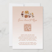 Whimsical Fall Floral QR Code Hochzeit Einladung (Rückseite)
