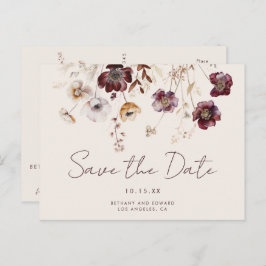 Whimsical Fall Floral Wedding Save the Date Postkarte