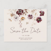 Whimsical Fall Floral Wedding Save the Date Postkarte (Vorderseite)