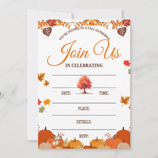 Whimsical Fall Gathering Invitation Einladung (Vorderseite)