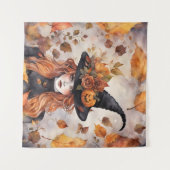 Whimsical Fall Hexe Wandteppich (Vorderseite (Horizontal))