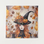 Whimsical Fall Hexe Wandteppich (Vorderseite)