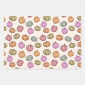 Whimsical Fall Pastel Pumpkin-Muster Geschenkpapier Set (Vorderseite)