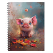 Whimsical Fall Piglet Notebook Notizblock (Vorderseite)