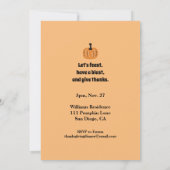 Whimsical Fall Pumpkin Erntedank Party Einladung (Rückseite)