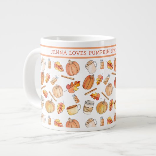 Whimsical Fall Pumpkin Gewürz-Tasse Jumbo-Tasse (Vorderseite Links)