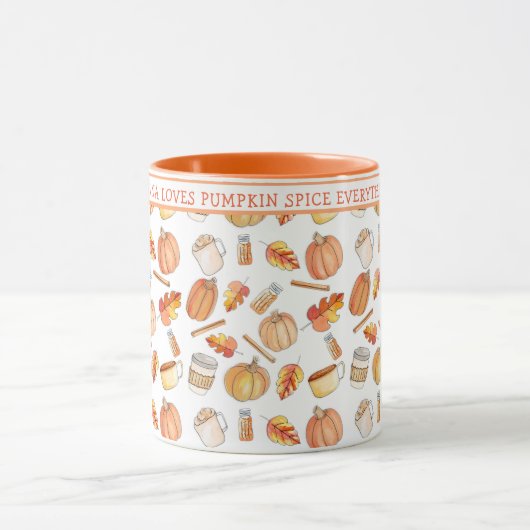 Whimsical Fall Pumpkin Gewürz zwei Tone Tasse (Zentrum)