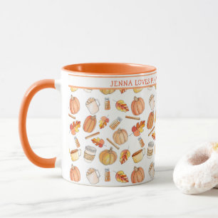 Whimsical Fall Pumpkin Gewürz zwei Tone Tasse