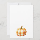 Whimsical Fall Pumpkin Little Pumpkin Baby Dusche Dankeskarte (Rückseite)