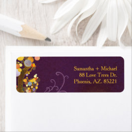 Whimsical Fall Trees Lila Hochzeitadresse