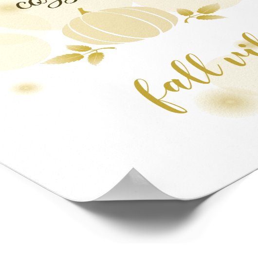 whimsical fall vibes neutral pumpkin poster (Ecke)