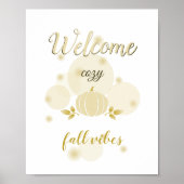 whimsical fall vibes neutral pumpkin  poster (Vorne)