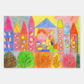​Whimsical Family Art Wrapping Paper Set  Geschenkpapier Set (Vorderseite 3)