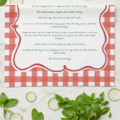 Whimsical Family Recipe Red Gingham Geschirrtuch (Gefaltet)