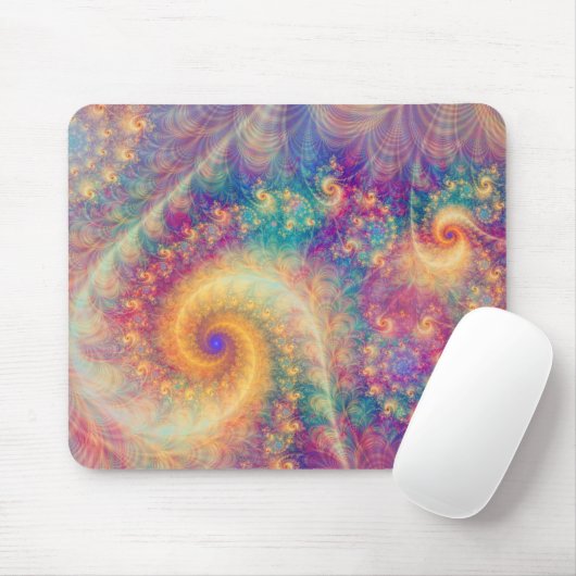 Whimsical Fantasy Abstract Fractal Vortex Art Mousepad (Mit Mouse)