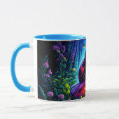 Whimsical Fantasy bun neon traumhafte Natur Tasse (Links)
