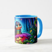 Whimsical Fantasy bun neon traumhafte Natur Tasse (VorderseiteRechts)