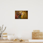Whimsical Fantasy Floral Weiblichkeit Anderswo Poster (Küche)