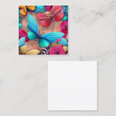 Whimsical Fantasy Flucht von bunten Schmetterlinge Quadratische Visitenkarte (Vorne/Hinten)