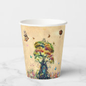 Whimsical Fantasy Garden Baby Dusche Einladung Pappbecher (Rückseite)