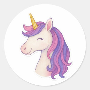 Whimsical Fantasy Lächeln Unicorn Sticker