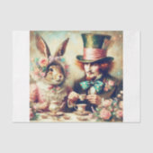 Whimsical Fantasy Mad Hatter Rabbit Tea Decoupage Seidenpapier (Vorderseite)