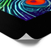 Whimsical Fantasy Multicolored Peacock Poster (Ecke)