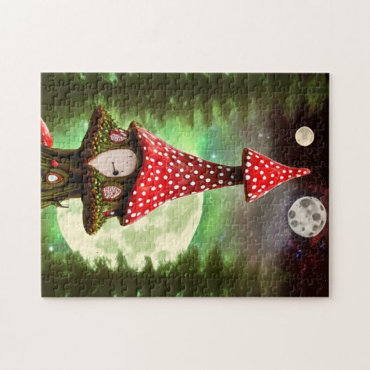 Whimsical Fantasy Mushroom House - Moon Puzzle (Horizontal)