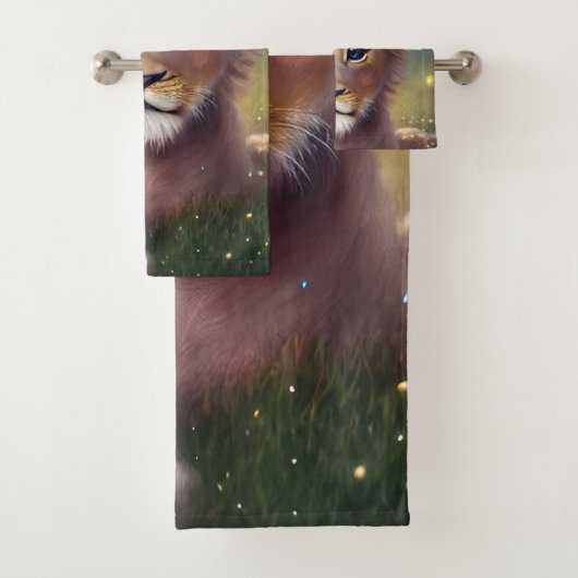 Whimsical Fantasy Niedliche Kawaii-Babylionenkuppe Badhandtuch Set (Insitu)