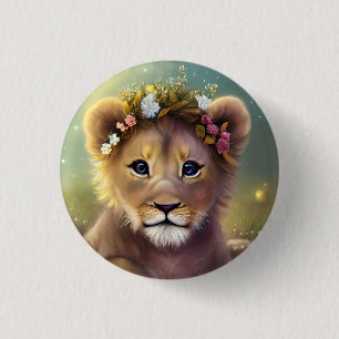 Whimsical Fantasy Niedliche Kawaii-Babylionenkuppe Button
