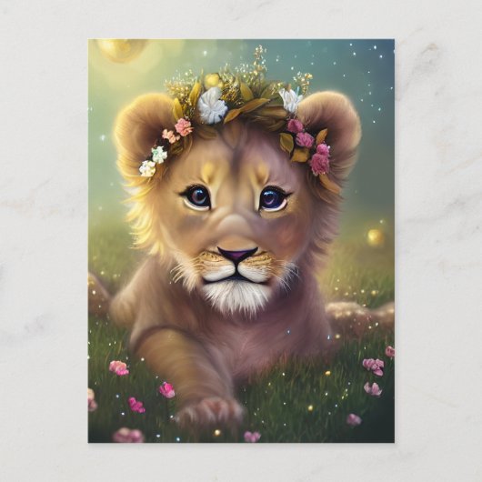 Whimsical Fantasy Niedliche Kawaii-Babylionenkuppe Postkarte (Vorderseite)