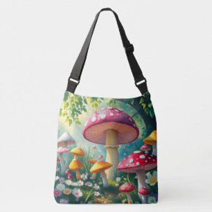 Whimsical Fantasy verzauberte Wald Pilze Tragetaschen Mit Langen Trägern