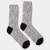 Whimsical Fantasy White Lily Filigree Socken (Rechts)
