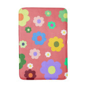Whimsical farbenfroh floral Retro, fröhlich Badematte (Vorderseite Vertikal)