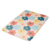 Whimsical farbenfroh floral Retro fröhlich Preppy Badematte (Schrägansicht)