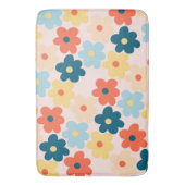 Whimsical farbenfroh floral Retro fröhlich Preppy Badematte (Vorderseite Vertikal)