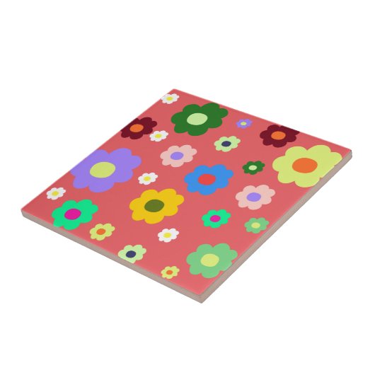 Whimsical farbenfroh florale Retro, fröhlich, prep Fliese (Seite)