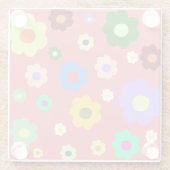 Whimsical farbenfroh florale Retro, fröhlich, prep Glasuntersetzer (Rückseite)