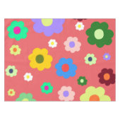 Whimsical farbenfroh florale Retro, fröhlich, prep Tischdecke (Vorderseite (Horizontal))