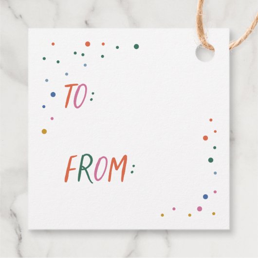 Whimsical farbenfroh frohe Weihnachten Glück Neues Geschenkanhänger (Rückseite)